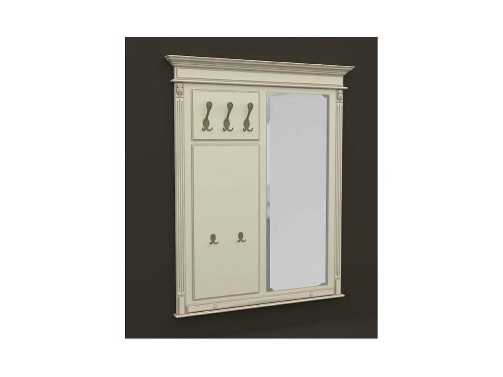 Arco: Classica: вешалка  - панель с зеркалом (бежевый, коричневая патина)