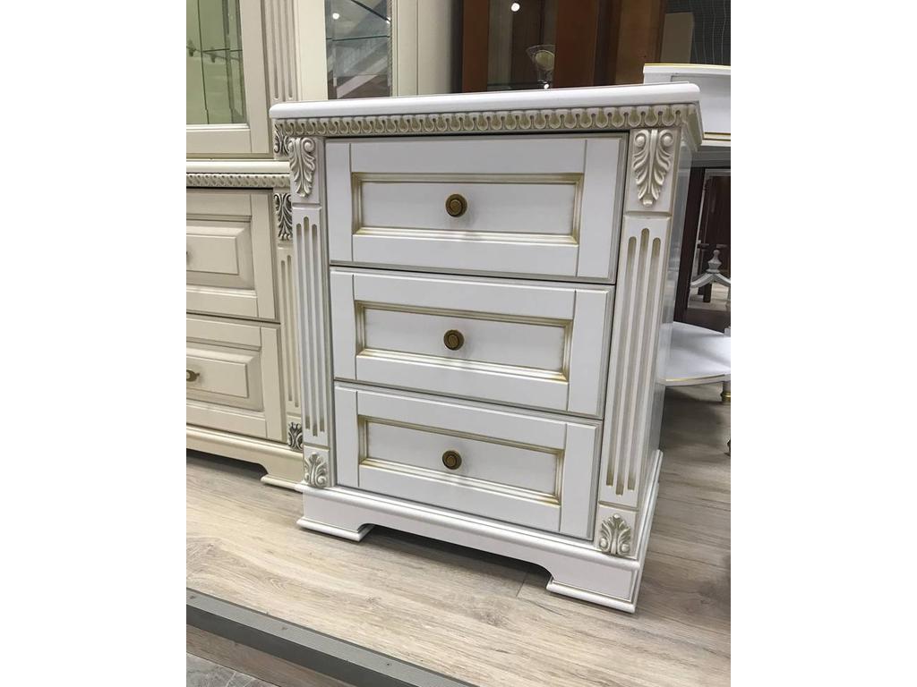 Arco: Decor: тумба прикроватная  (белый, патина)
