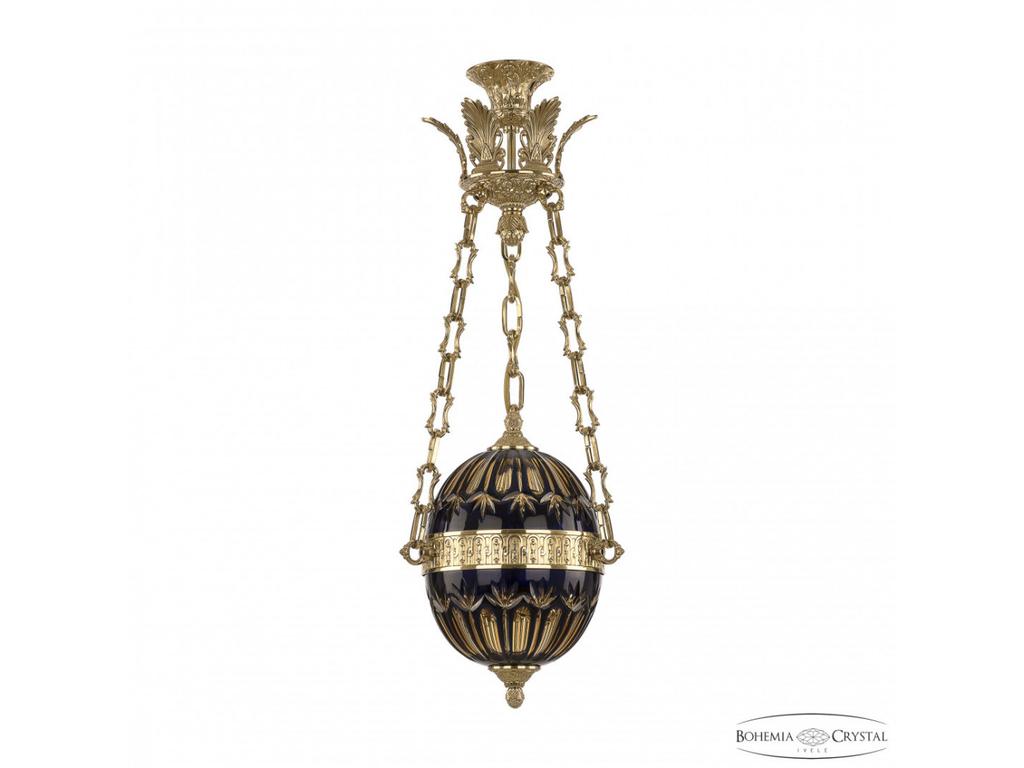 Bohemia Ivele Crystal: 71000P/20 G Amber-Blue/H-1I Y8: светильник подвесной (бронза)