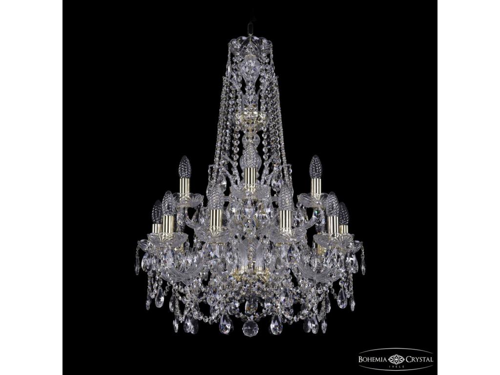 Bohemia Ivele Crystal: 1411/10+5/195/XL-80/2d G: люстра хрустальная (прозрачный)