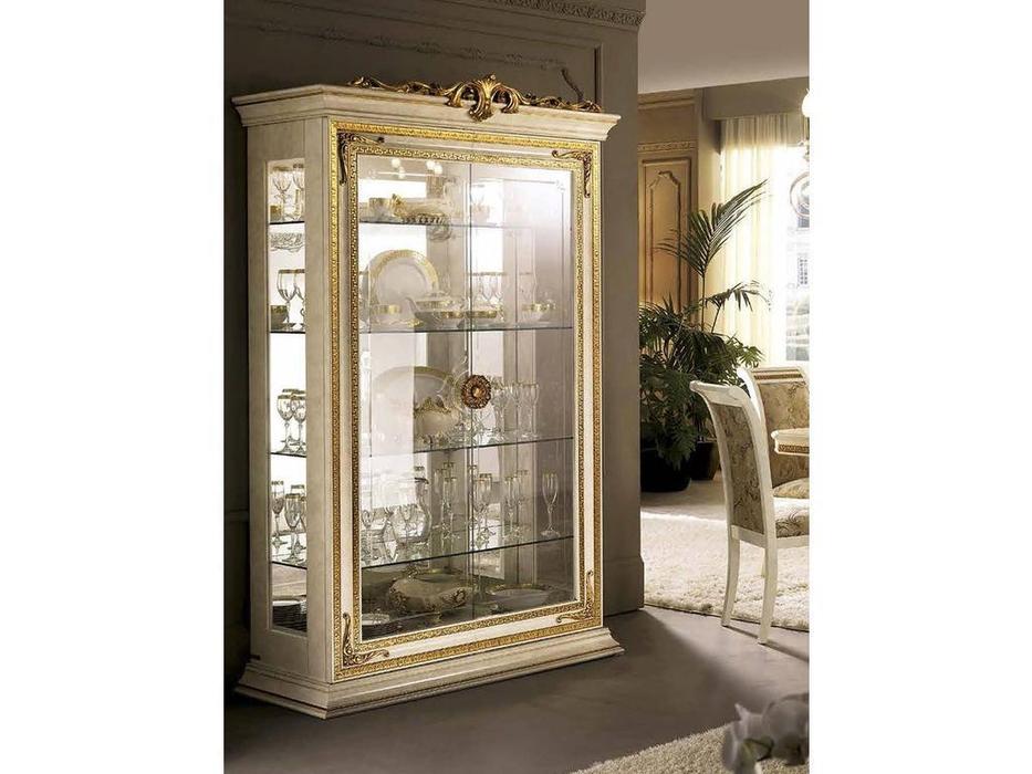 Arredo Classic: Leonardo: витрина 2-х дверная с короной (слоновая кость)