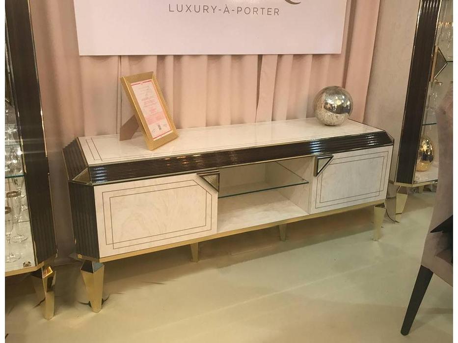Arredo Classic: Diamante: тумба под телевизор (слоновая кость, вяз, золото)