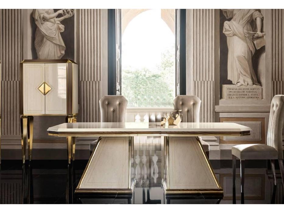 Arredo Classic: Diamante: стол обеденный 200см (слоновая кость, вяз, золото)