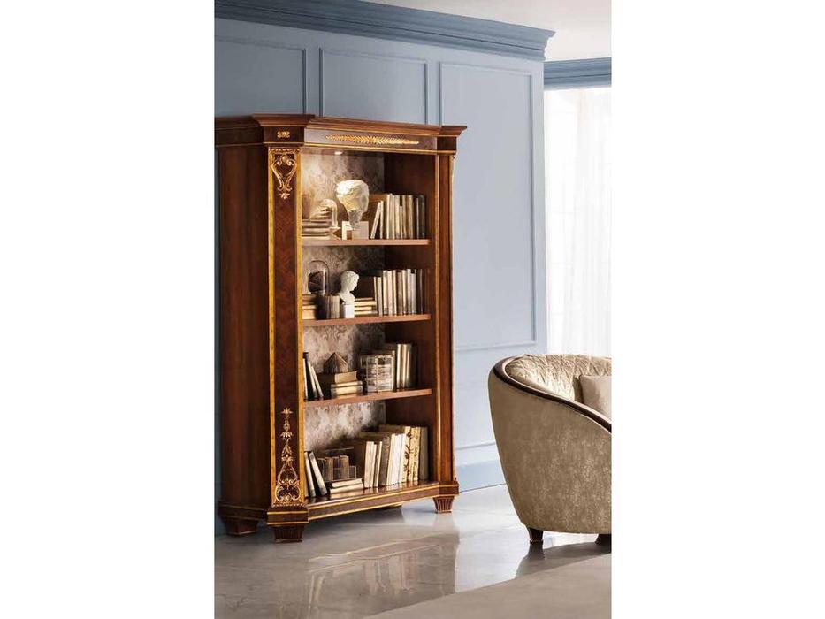 Arredo Classic: Modigliani: стеллаж открытый, стенка зеркало, полки дерев. (орех)