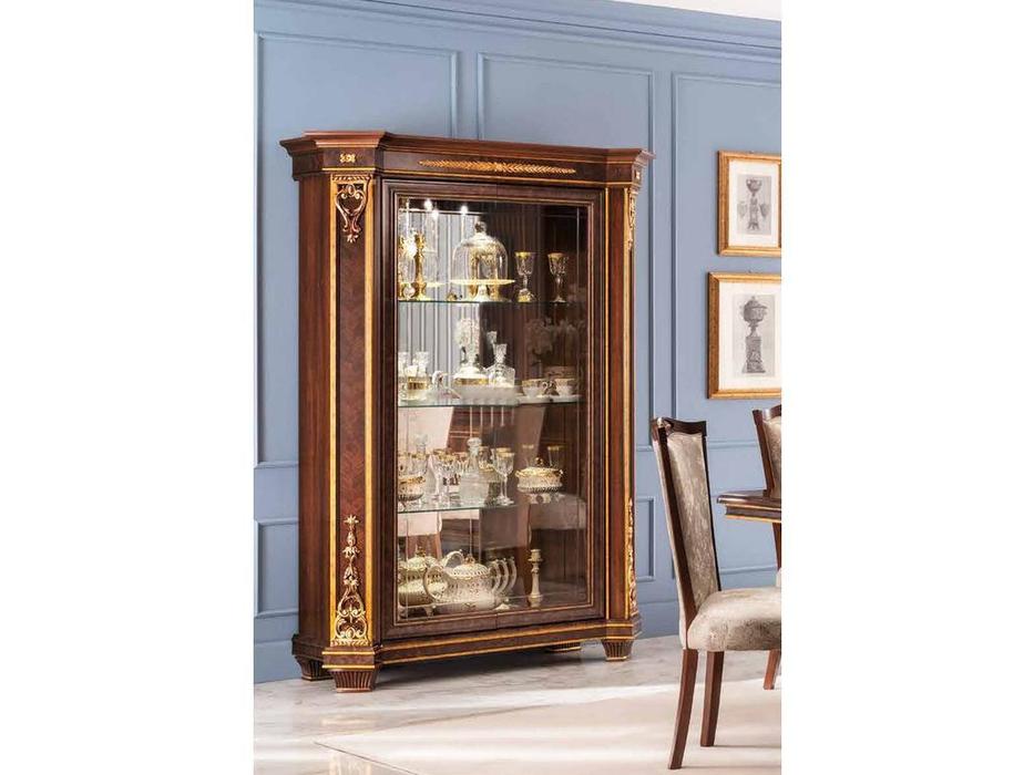 Arredo Classic: Modigliani: стеллаж открытый, стенка зеркало, полки дерев. (орех)