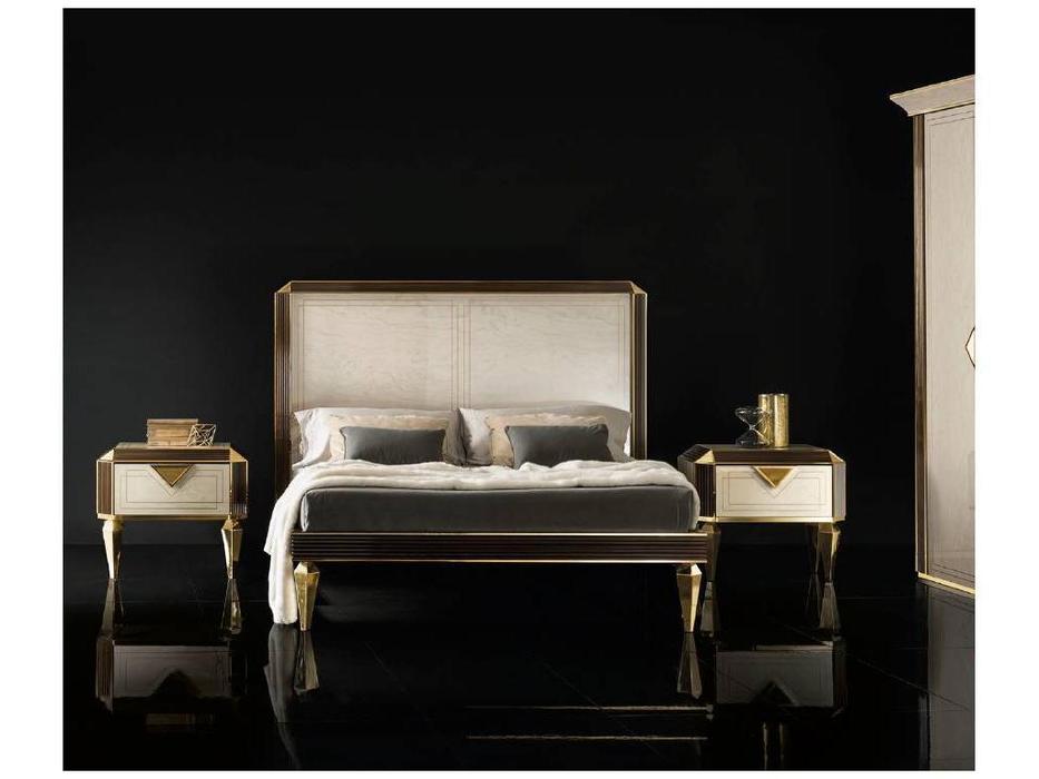 Arredo Classic: Diamante: кровать 160х200 (слоновая кость, вяз, золото)