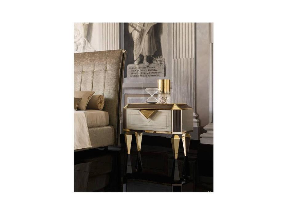 Arredo Classic: Diamante: тумба прикроватная (слоновая кость, вяз, золото)