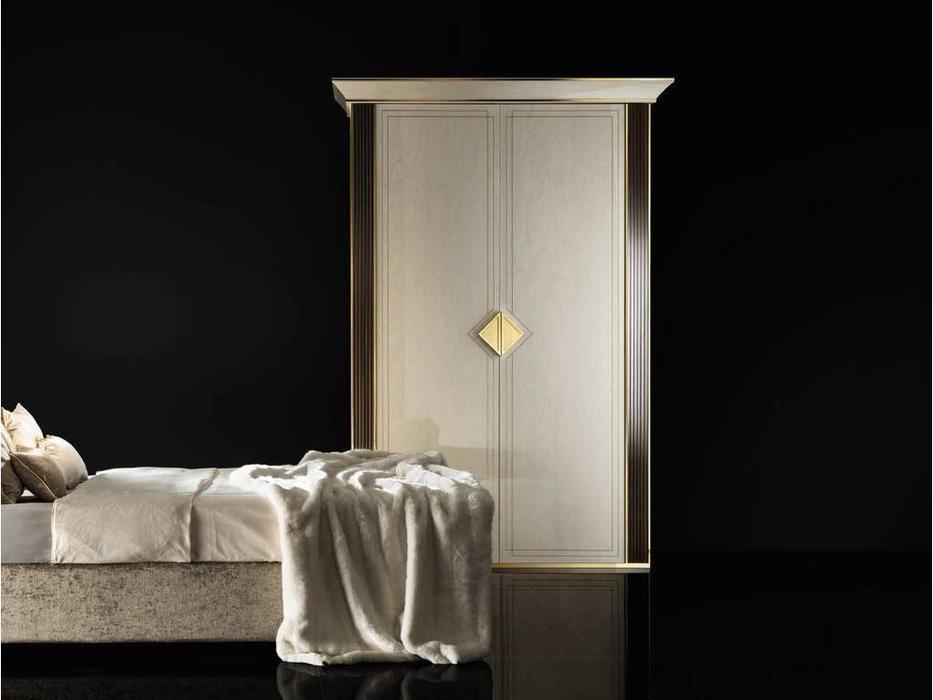 Arredo Classic: Diamante: шкаф 2 дверный (слоновая кость, вяз, золото)