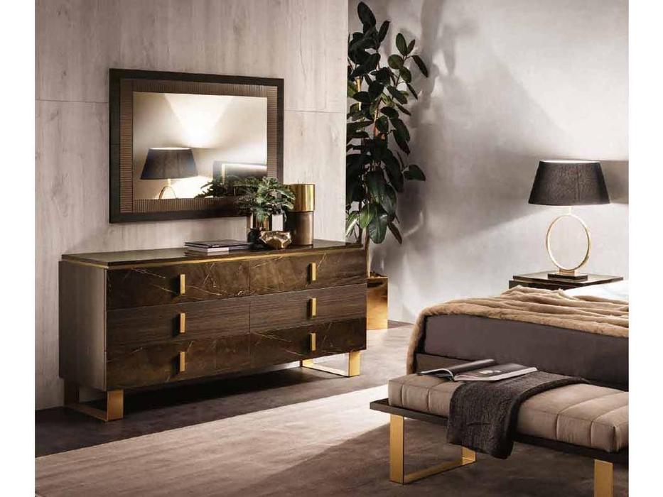 Arredo Classic: Essenza: комод 6 ящ. (венге, коричневый, золото)