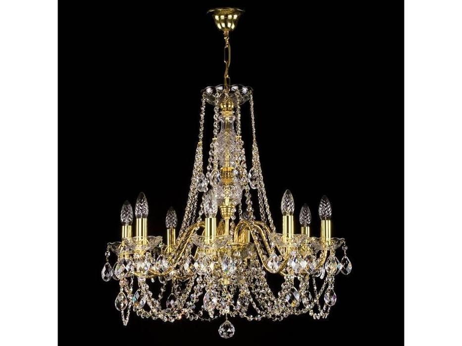 Artglass: люстра ARIANA VIII (шлифованная латунь) 8x40W