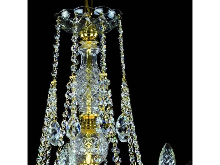 Artglass: люстра ARIANA VIII (шлифованная латунь) 8x40W