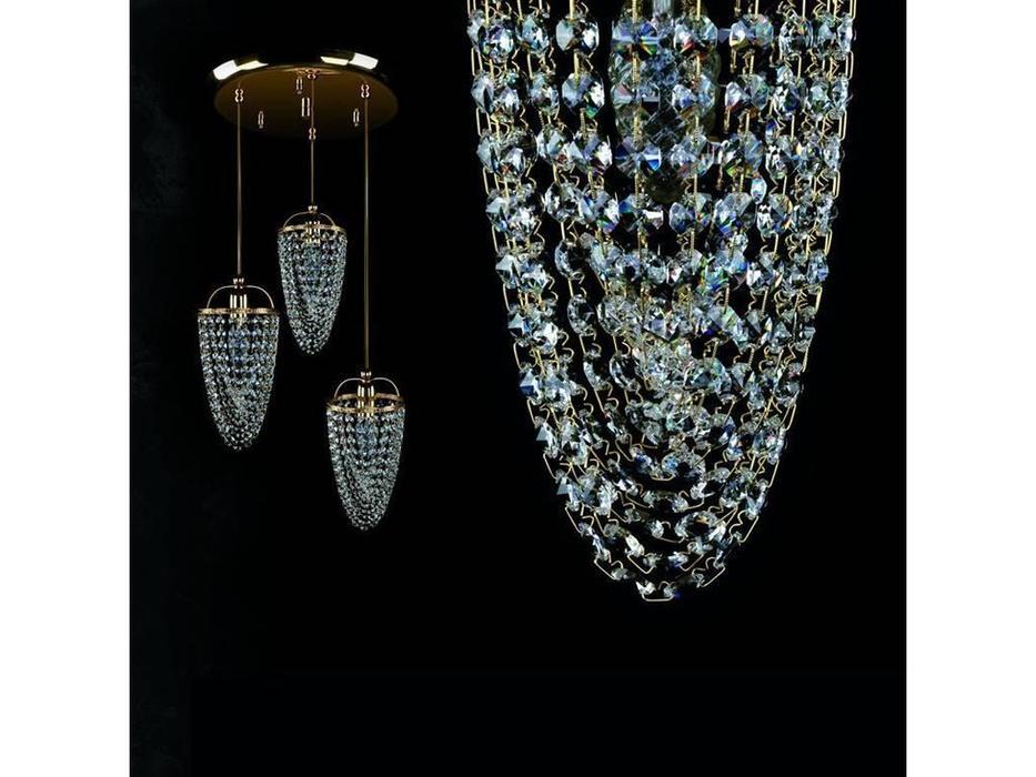 Artglass: люстра SMALL GAME (шлиифованная латунь) 	3x40W