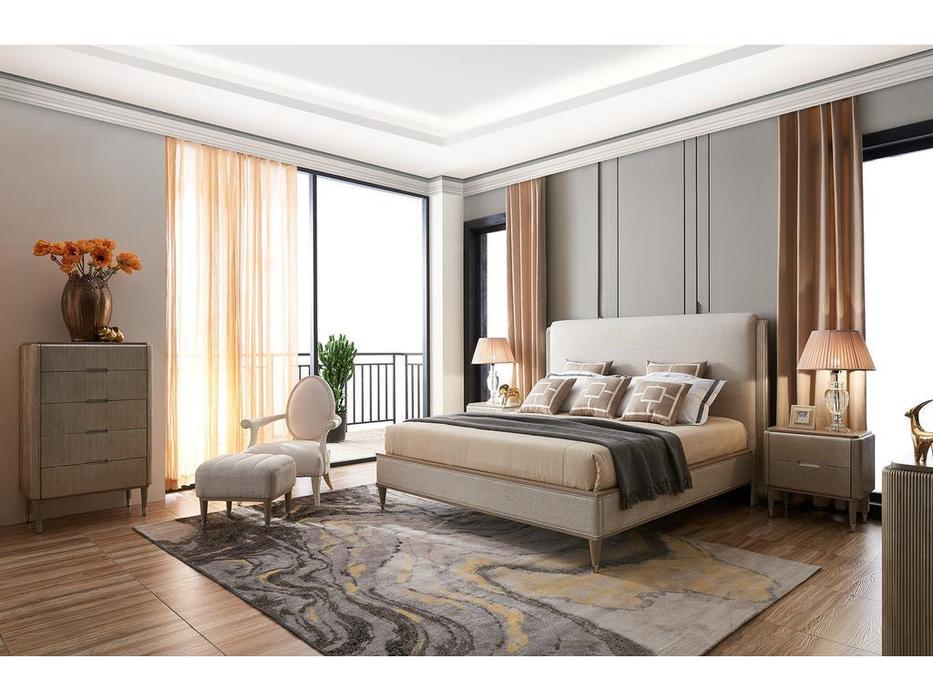 Fratelli Barri: Rimini: кровать  180х200 серебристо серый велюр (серебро)