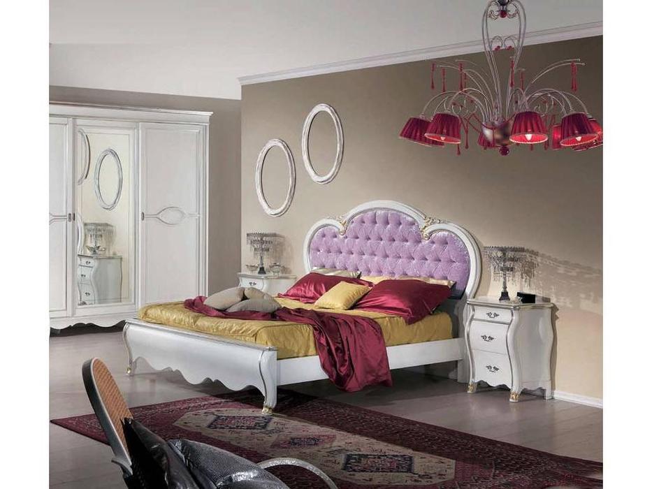 Tarocco Vaccari: Arena: кровать 180х200 Capitone с кристаллами Сваровски  (laccato, золото)