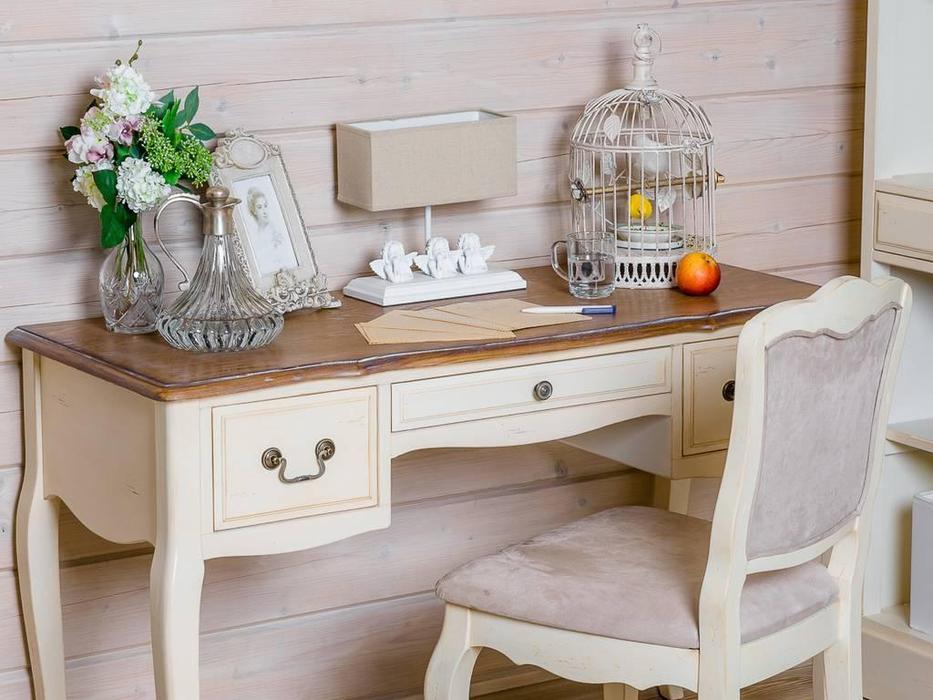 Mobilier de Maison: Provence: стол письменный  с эффектом старения (молочный)