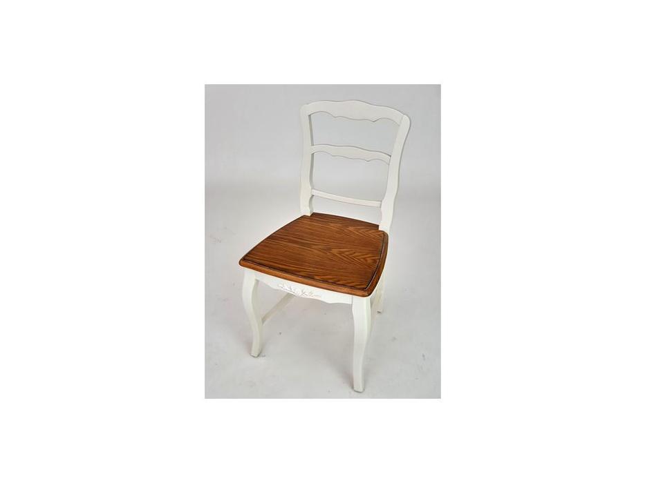 Mobilier de Maison: Provence: стул  с деревянным сиденьем (молочный)