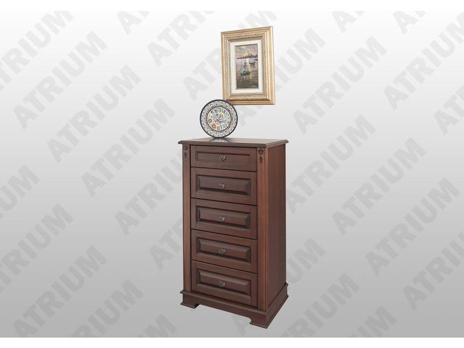 Atrium: Атриум: комод узкий  5 ящиков (орех)