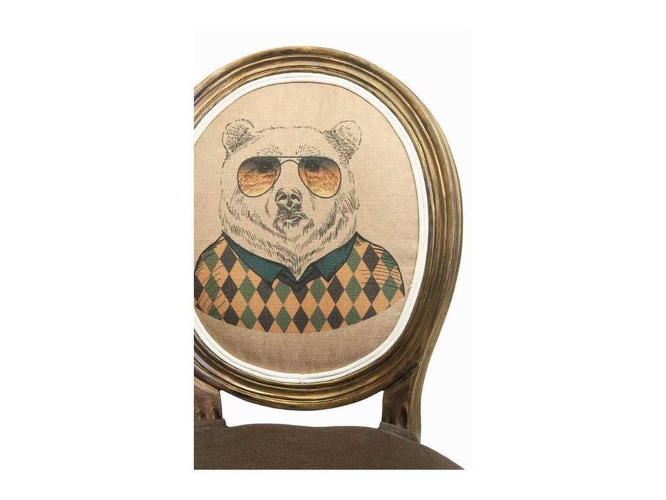 Interior: Volker brown bear: стул  (коричневый, золото)
