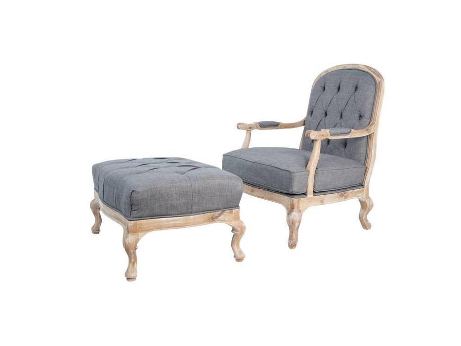Interior: Honesta grey: кресло  с пуфом (серый)