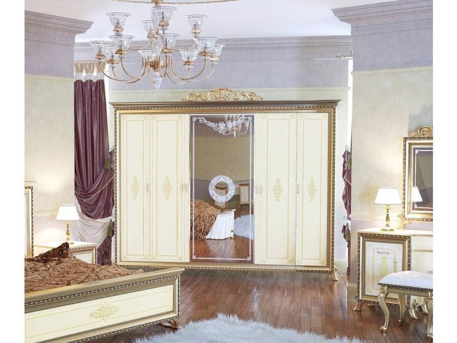 Мэри: Версаль: шкаф 6-ти дверный  с короной (слоновая кость)