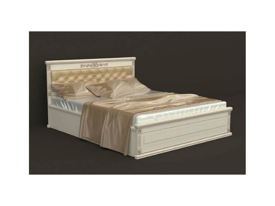Arco: Decor: кровать 200х200 с под-м мех-мом (беж, коричневая патина, экокожа)
