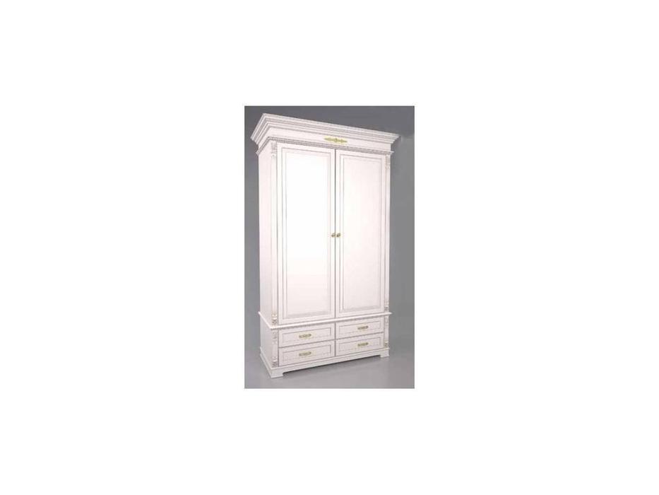 Arco: Decor: шкаф 2-х дверный (белый, коричневая патина)