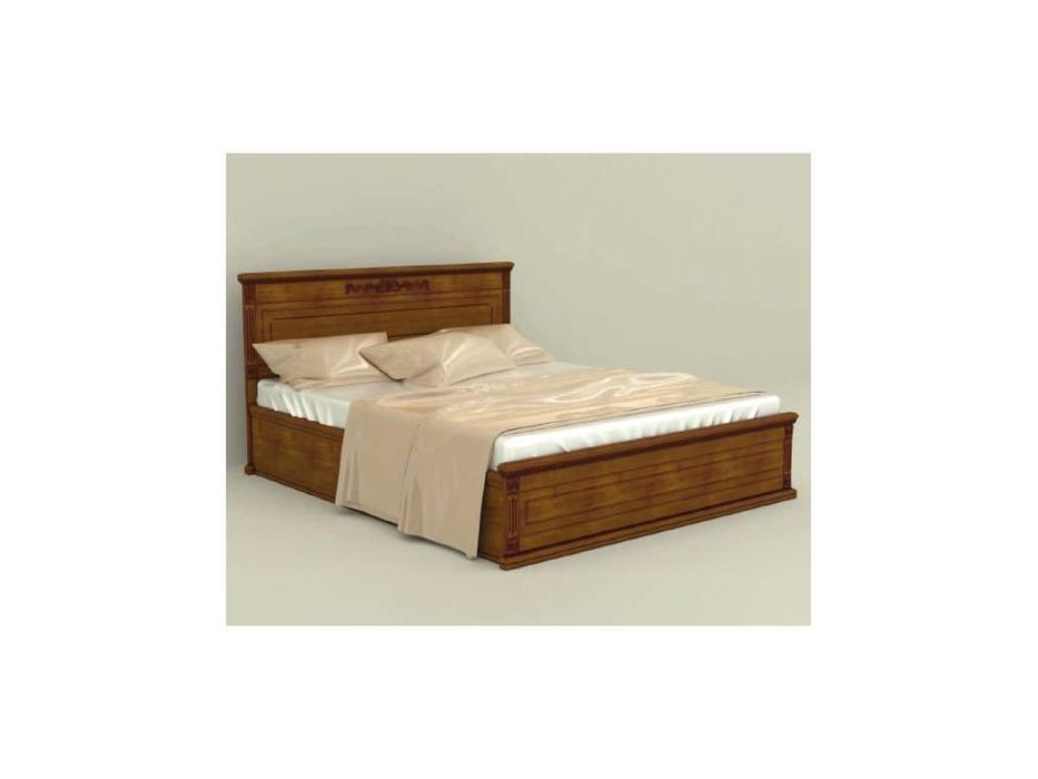 Arco: Decor: кровать 200х200 с под-м мех-мом (орех, коричневая патина)