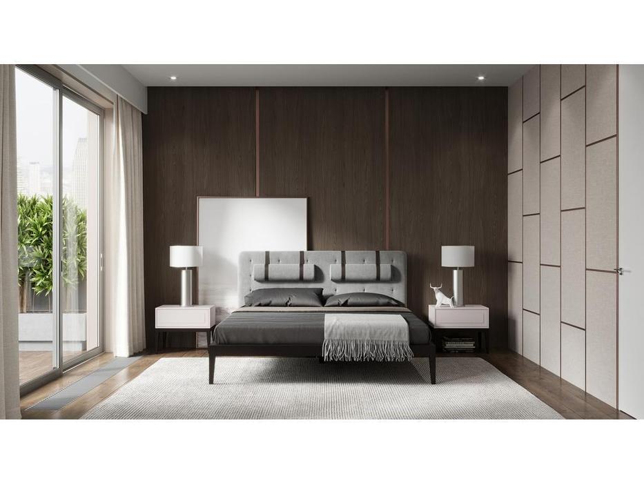 Mod Interiors: Marbella: кровать 180х200  (серый, орех W)
