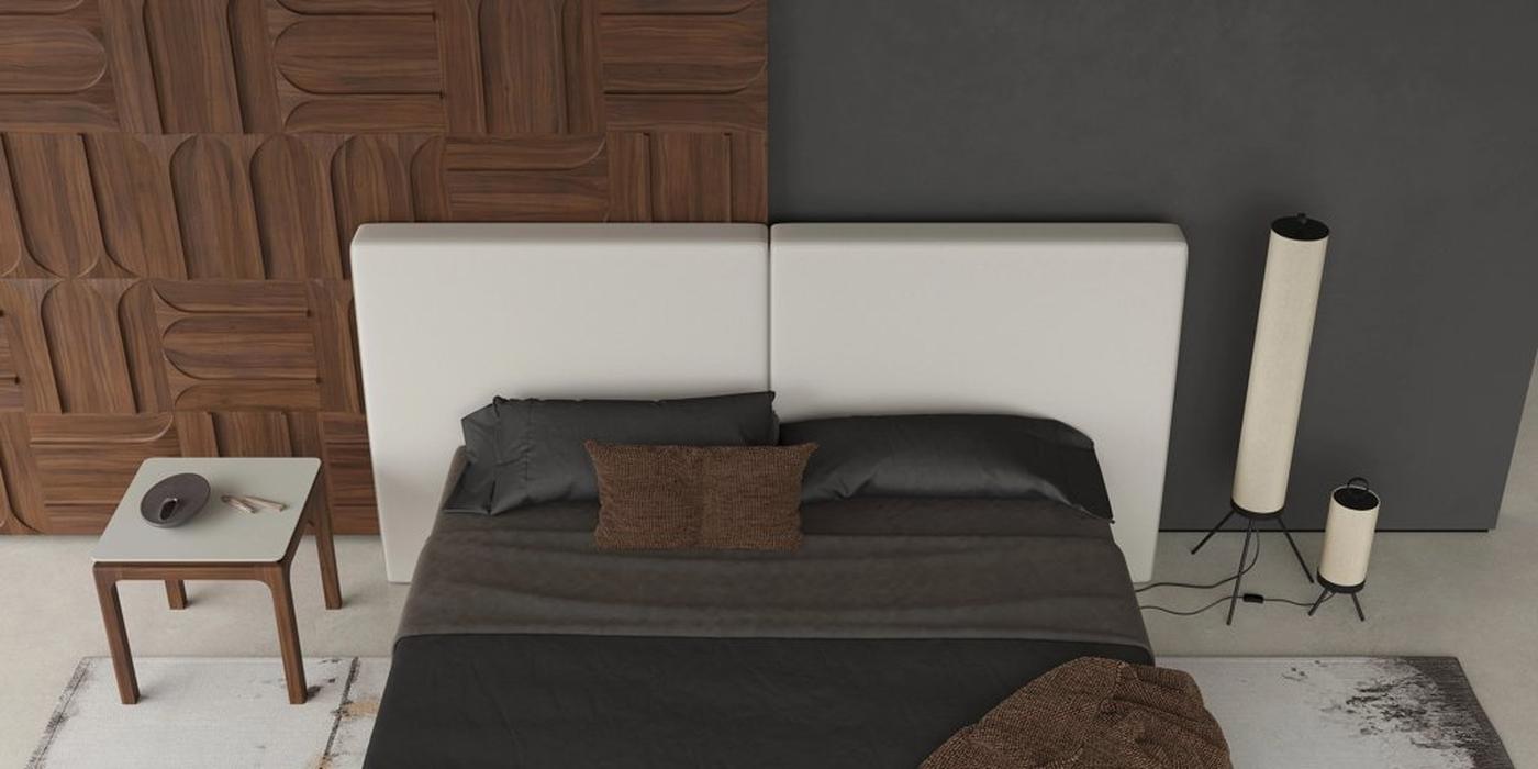 Mod Interiors: Calpe: кровать двуспальная  180х200 (светло-серый/орех)