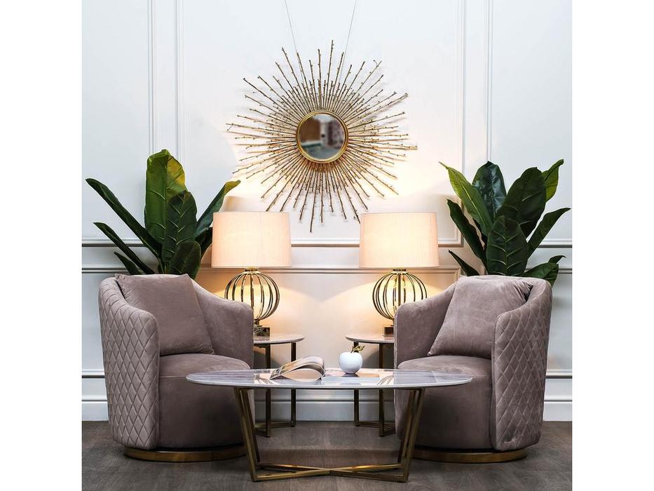 Garda Decor: GD: стол журнальный  (белый мрамор, золото)