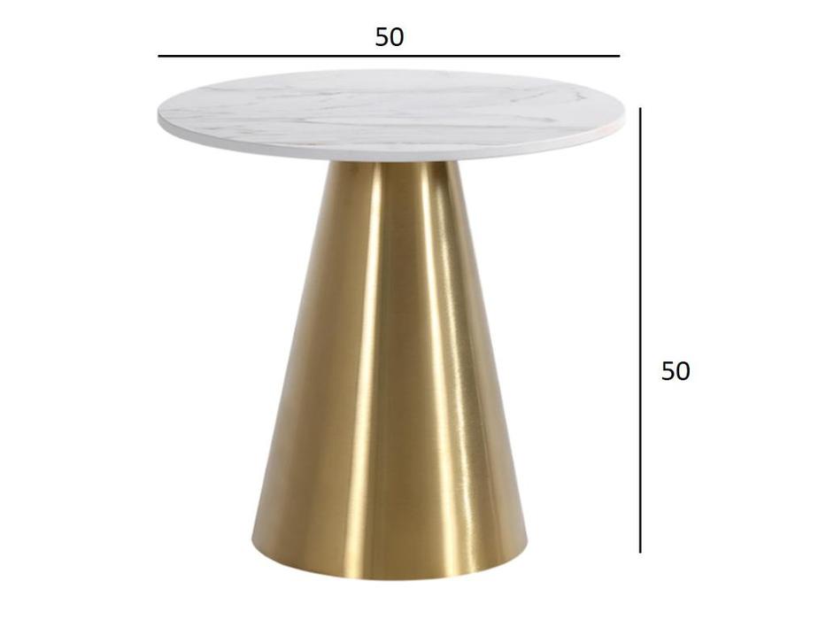 Garda Decor: GD: стол  журнальный (белый, золото)