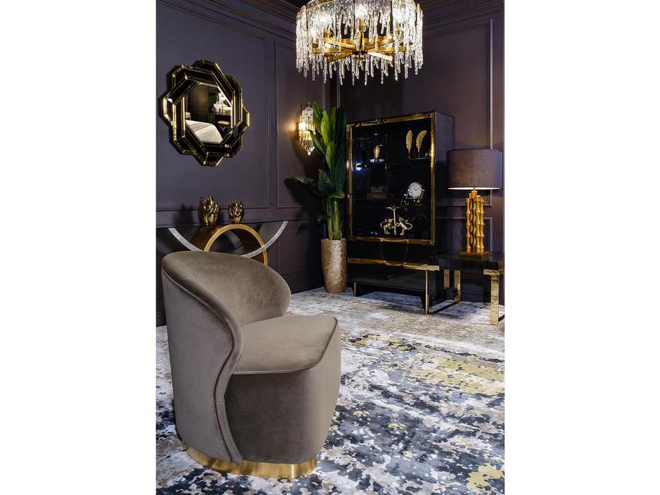 Garda Decor: GD: кресло  велюровое (темно зеленый)