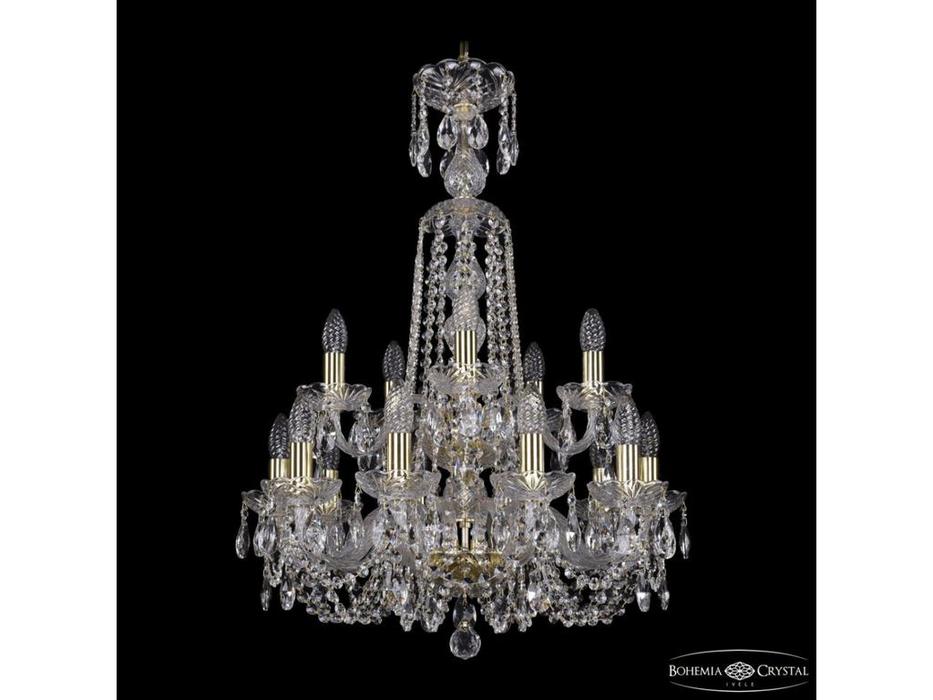 Bohemia Ivele Crystal: 1402/10+5/195/XL-81/2d G: люстра хрустальная (прозрачный)