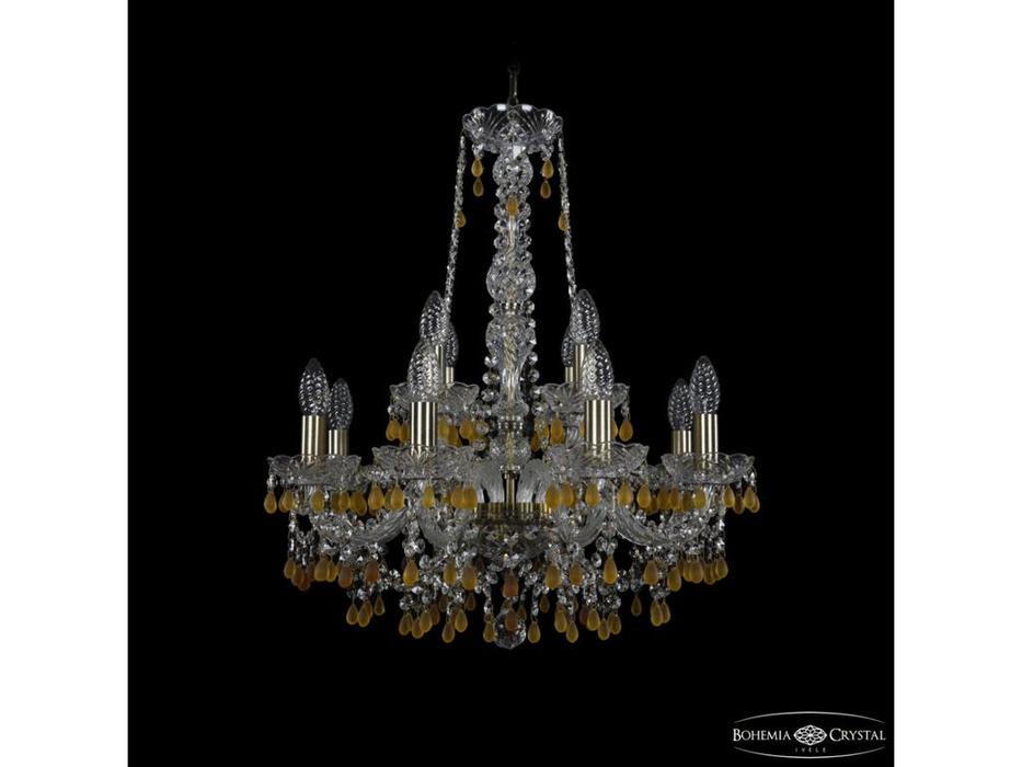 Bohemia Ivele Crystal: 1410/8+4/195/h-63 Pa V1003: люстра хрустальная (прозрачный)