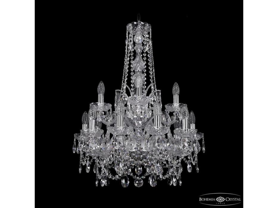 Bohemia Ivele Crystal: 1411/10+5/195/h-77/2d Ni: люстра хрустальная (прозрачный)